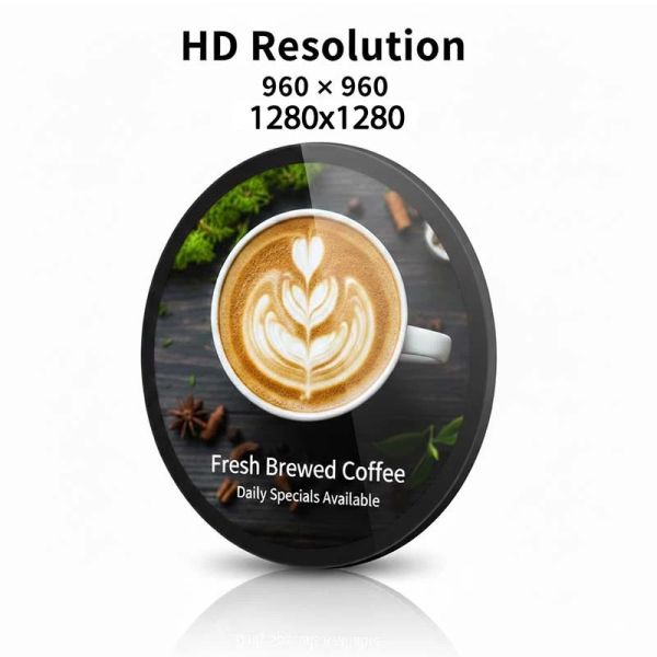 Circular Smart Display Screen with CMS Control for Retail Advertising and Exhibition Displays