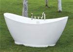 European Style Resin Freestanding Tub , Custom Size Deep Soaker Tubs For Adults