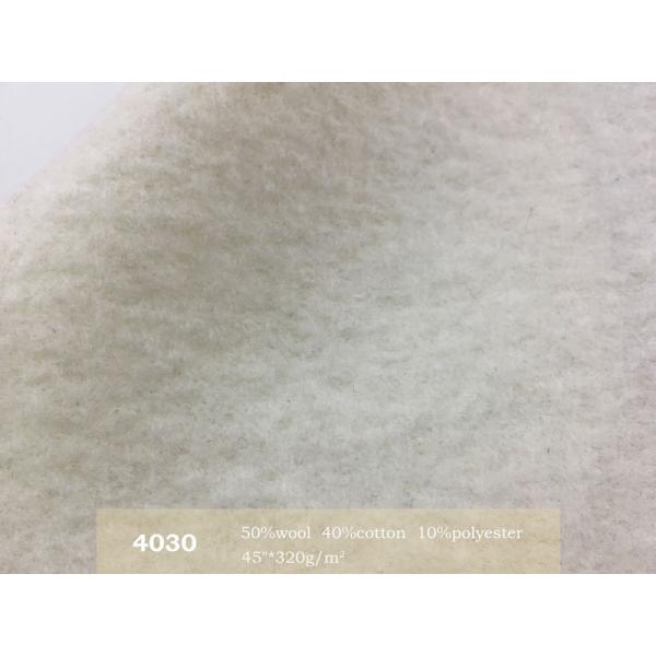 Customization White Polyester Tweed Wool Fabric 57 inch Double Sided
