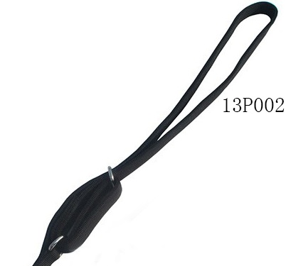 Double Layers Black Polyester Webbing Rope Dog Leash With Nickel Metal Hook