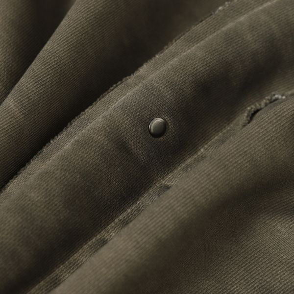 Washed Grey Zip-Up Hoodie Dark Grey Washed Varsity Jacket Men's Hooded Polyester/Cotton Vintage Windproof Breathable Winter