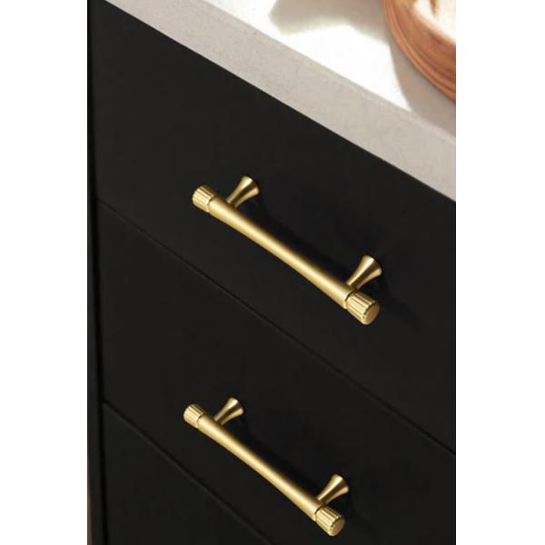 Luxury Brass Gold Knurled Kitchen Cupboard And Wardrobe Door Furniture Cabinet And Bathroom Drawer Pull Handle