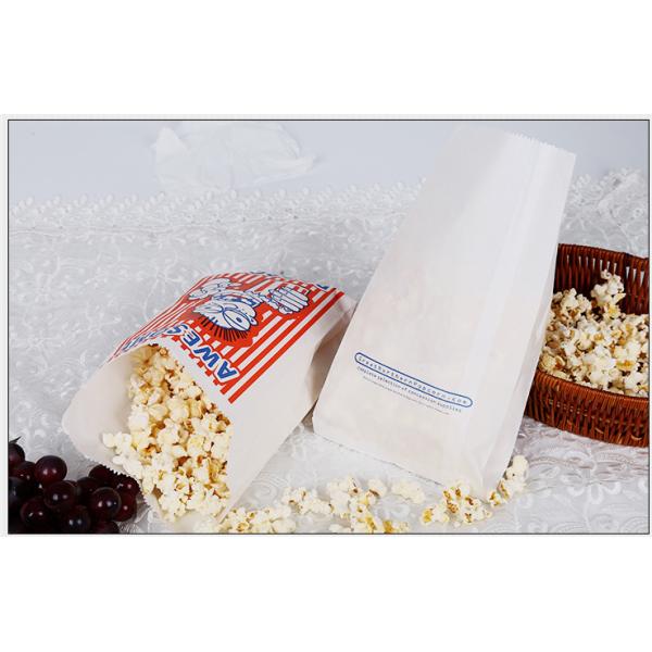 Customized Popcorn Snack Bags , Biodegradable Paper Popcorn Chip Bag