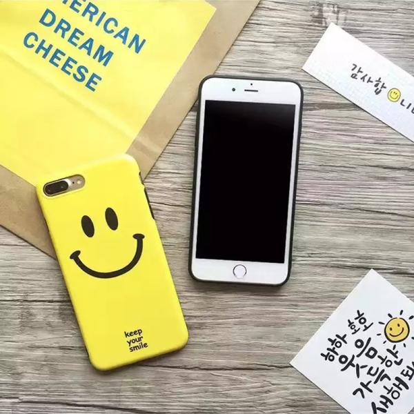 Soft TPU IMD Smiling Face Black Edge Scrub Cell Phone Case Cover For iPhone 7 6s Plus