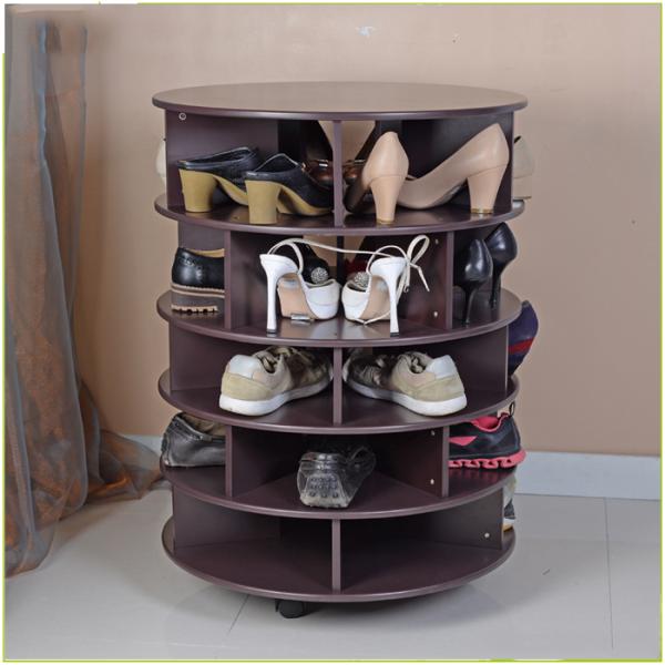 60cm Diameter Entryway Rotating Shoe Rack With Moving Wheels