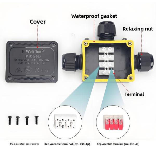 IP68 Waterproof 2-Port Split-Type Junction Box