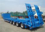 3/4 Axles Heavy Duty Low Bed Semi Trailer Steel Material High Load Capacity