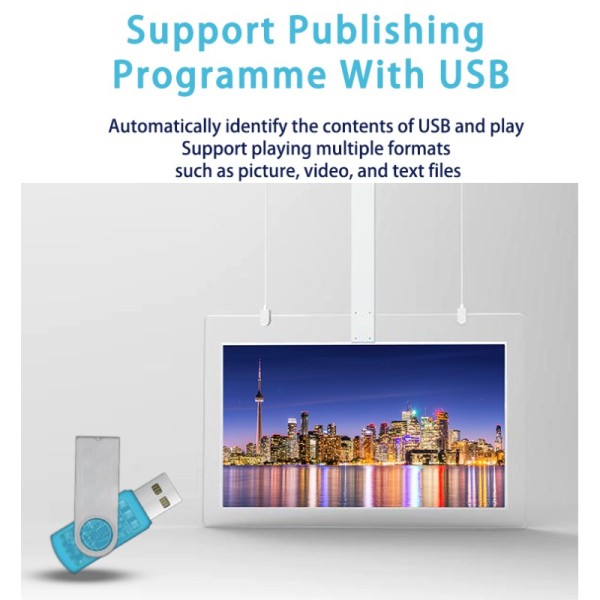 Dual-Sided 55 Inch 4K Transparent LCD Display Built-In CMS Remote Management Roof-Hanging Digital Signage for Commercial Use