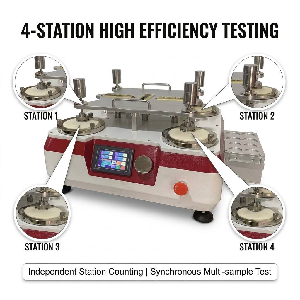 Programmable Martindale Abrasion Tester ASTM D4966 Martindale Pilling Testing Machine Textile Abrasion Wear Tester Equipment