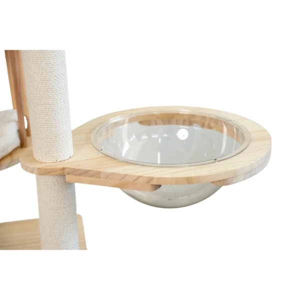 Luxury Solid Wood Multi-Level Cat Tower with Sisal Scratching Post Premium Pet Condos Large Christmas Toy Cat Climbing Frame