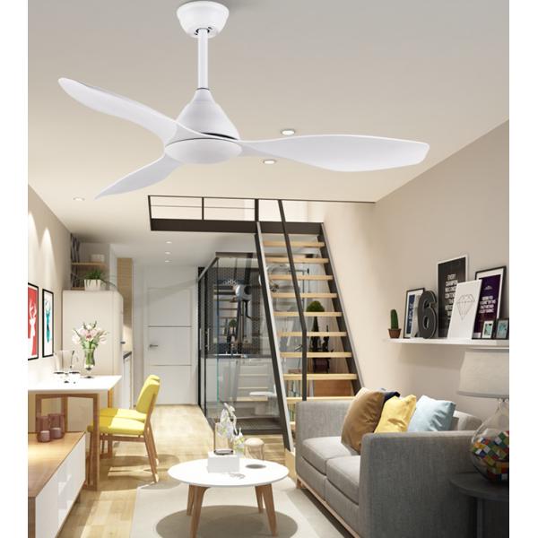 White 48In Bathroom Ceiling Fan With Light 3 ABS Blades