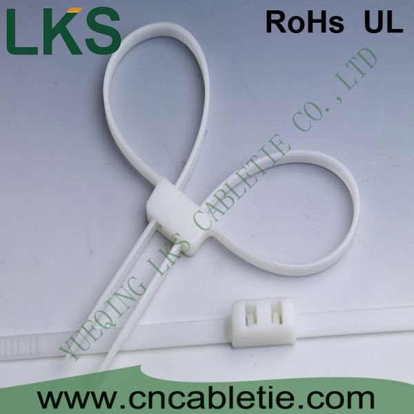 Handcuffs Type Nylon Cable Tie Orgainzer White Color Low Smoke No Sharp