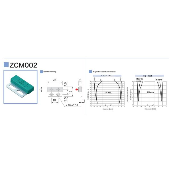 High Accuracy Positioning Micro Magnetic Sensor Magbase Composite Magnet Component ZCM003