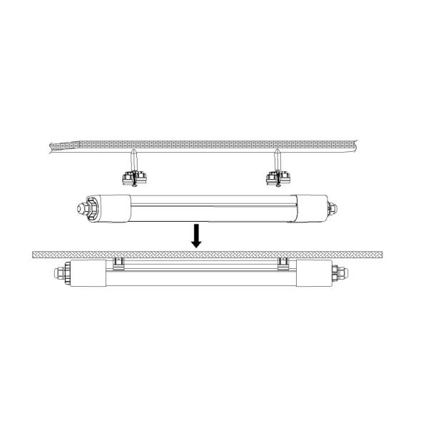 CCT Adjustable Available LED Tri-Proof Light Outdoor IP66 Waterproof Plastic Model 170lm/W