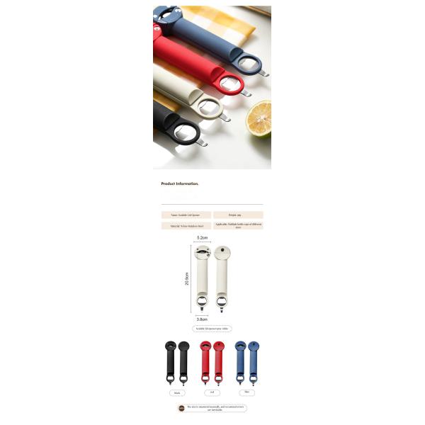 Effortless Adjustable Cap Effortless Handle Design Multifunctional Metal Bottle Opener