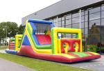 17.5m Kids Multi Color Obstacle Course Bouncy Castles Run For Fun
