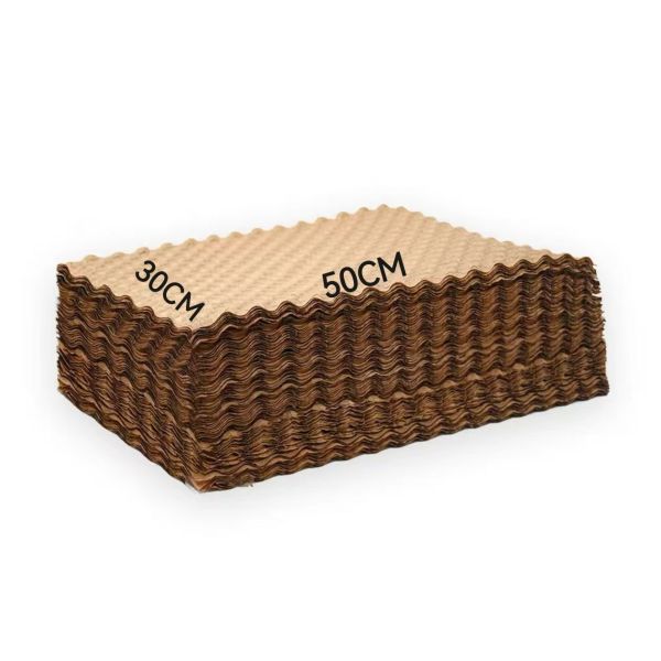 Eco-friendly brown paper bubble wrap sheet showing bubble texture and kraft paper material