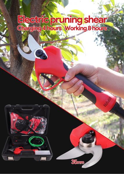 35mm 43.2V Cordless Electric Pruner, Battery Pruning Shears, Portable Wireless Secateurs