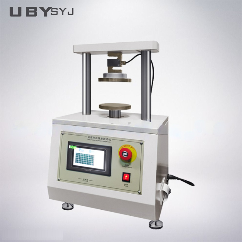 UP-6000 Compact Edge Crush Tester front view showing touch screen interface and dual-column frame