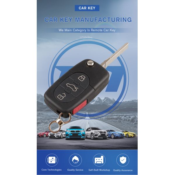 3+1button Remote Control Car Folding Remote key fob cover