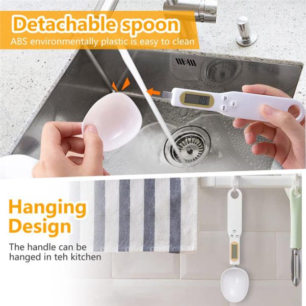 Veidt ROUND Design 500g/0.1g Digital Spoon Kitchen Measuring Spoon Precise Weight Measuring Function and Electronic Spoon