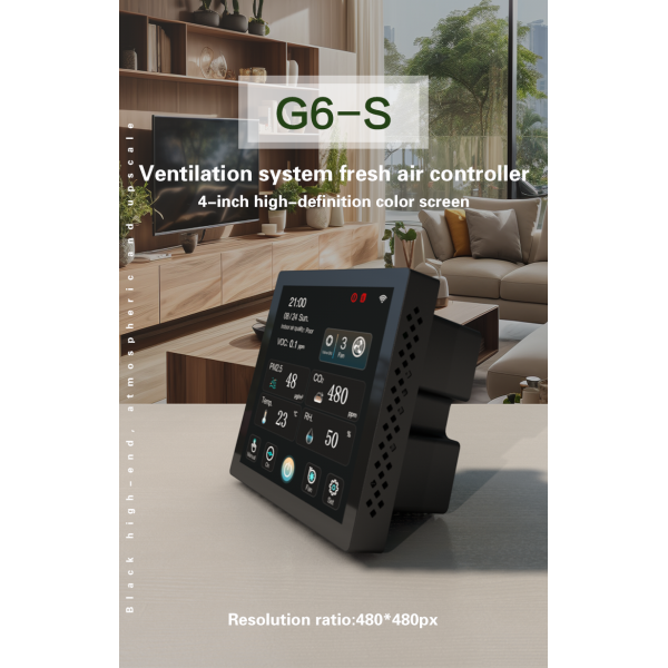 4 Inch Color Touchscreen Smart HVAC Controller With Real Time CO2 PM2.5 VOC Monitoring