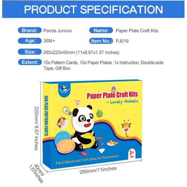 Creative DIY Animal Crafts Paper Plate Kit For Preschool 3-8 Years Kids 2