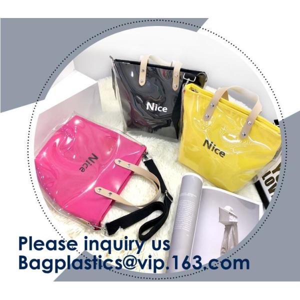 Fashion Ladies Rainbow Hologram Laser PVC Handbag Beach Shoulder Bag Shopping Tote Bag For Women