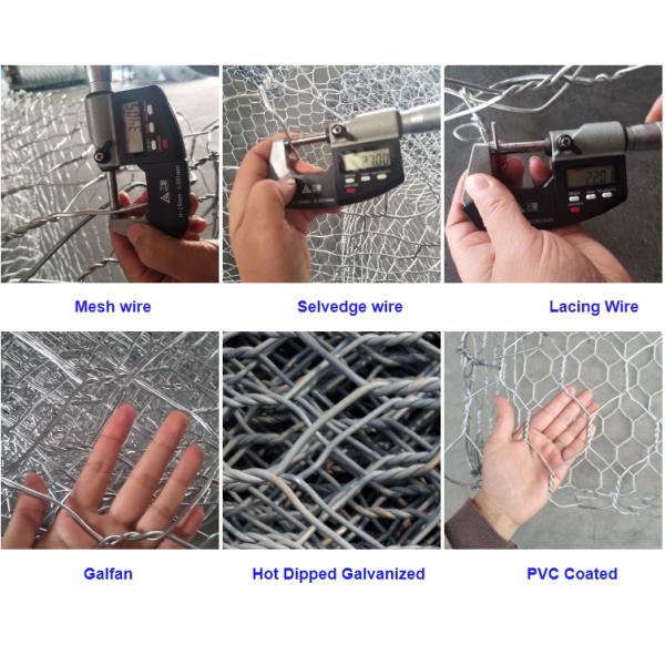 80x100mm 3mm wire galvanized hexagonal gabion basket