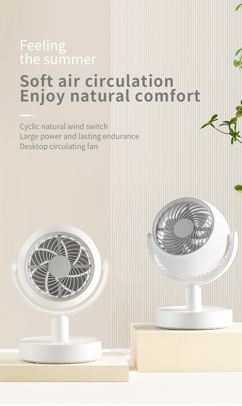 Whole Room 120-Degrees Variable Speeds Adjustable Tilt Low Noise DC Motor Table Air Circulator Desk Oscillating Fan With Remote