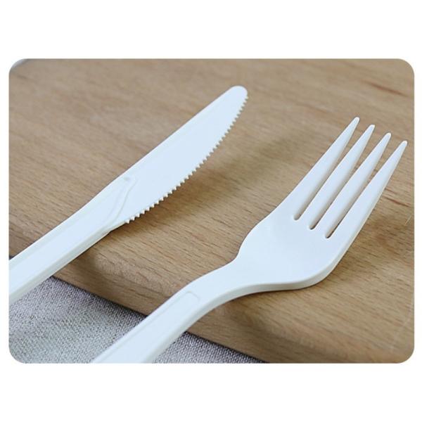 6inch Biodegradable Cornstarch Tableware Individually Wrapped Disposable Cutlery Set
