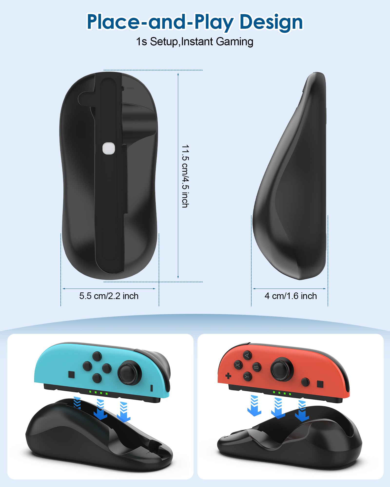 Gaming Controller Mouse for Joy-Con 2 Hand Grips, Mini Portable Mice for Drag x Drive Game Accessories for Switch 2