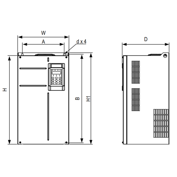 Three Phase Vector Control VFD 200V-240V AC 0.8kHz-6.0kHz Carrier Frequency