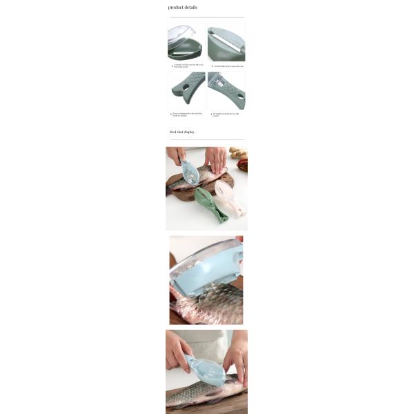 Logo Customized Kitchen Small Tools Fish Scale Removal Tool with Lid Scraper and Brush