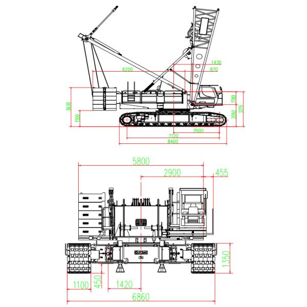 Yellow Second Hand Crawler Cranes 180Ton Crawler Crane XCMG