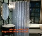 Mould Proof Waterproof white and black trellis design pvc custom bath curtain