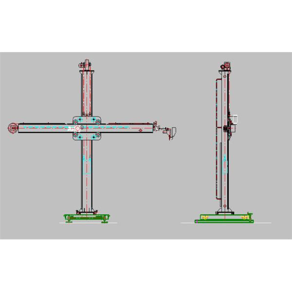 Manual Rotation Welding Column Boom , 80kg Column Boom Welding Machine 120mm-1000mm