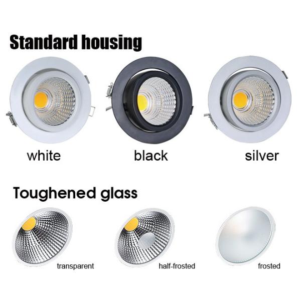 gimbal Recessed LED Downlight super brightness 6000lm CRI90 50W LED gimbal downlight, Clear White, Daylight, 6000k