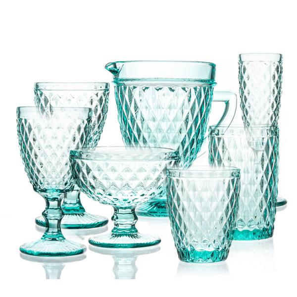 Houseware Colored Clear Glass Dinnerware Set Modern Soda Lime Material