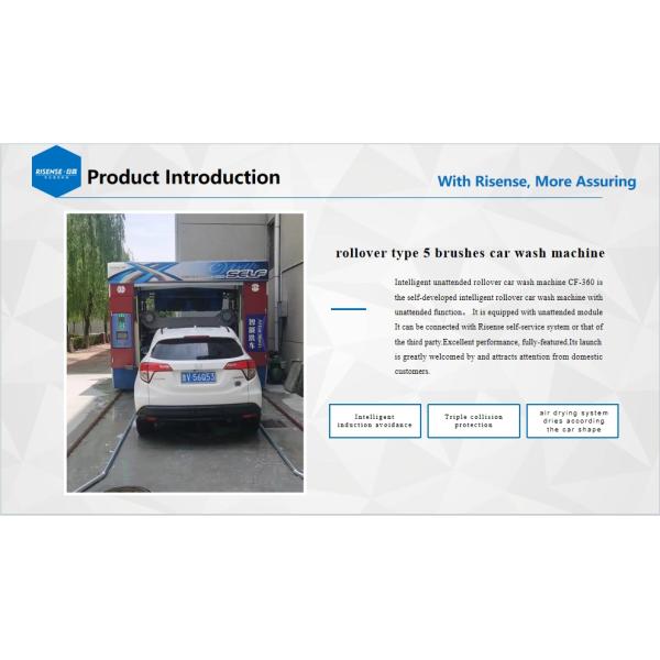 Risense 5 Brushes Full Automatic High Pressure Water Rollover Professional Automatic Car Wash Machine with air Dryer(CF-360)