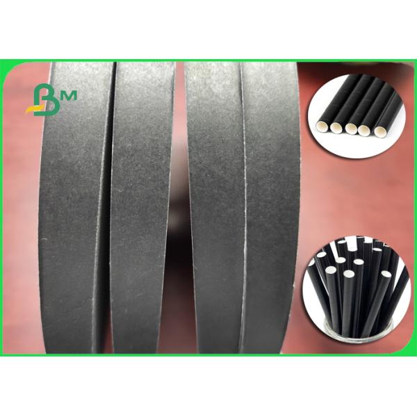 Plain Black Color Paper Drinking Straw Making Material 60gsm In Roll