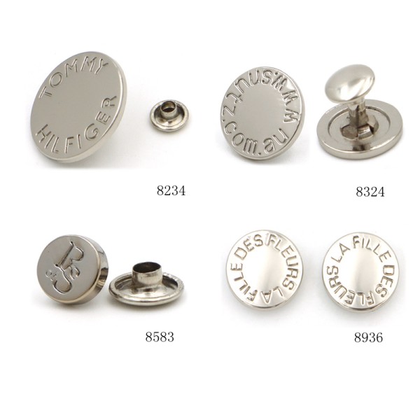 15mm Flat Circle Metal Rivet Studs with Deep Engraved Circular Logo, Decorative Leather Fasteners for Handbags & Dog Collars