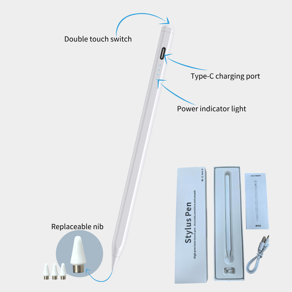 Universal Stylus Pen Touch Screen Pen Active Stylus Tablet Pen for Android With Real-time 4 Power Light Display