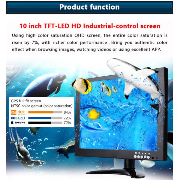 24VDC 10 Inch LCD Car Monitor 300cd/m2 HDMI USB VGA HD Resolution LCD Display