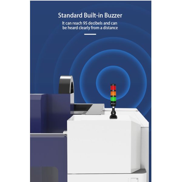 Q1 Series Multi-Layer LED Signal Tower Light with Foldable Base & >95dB Buzzer for CNC Machine Tools