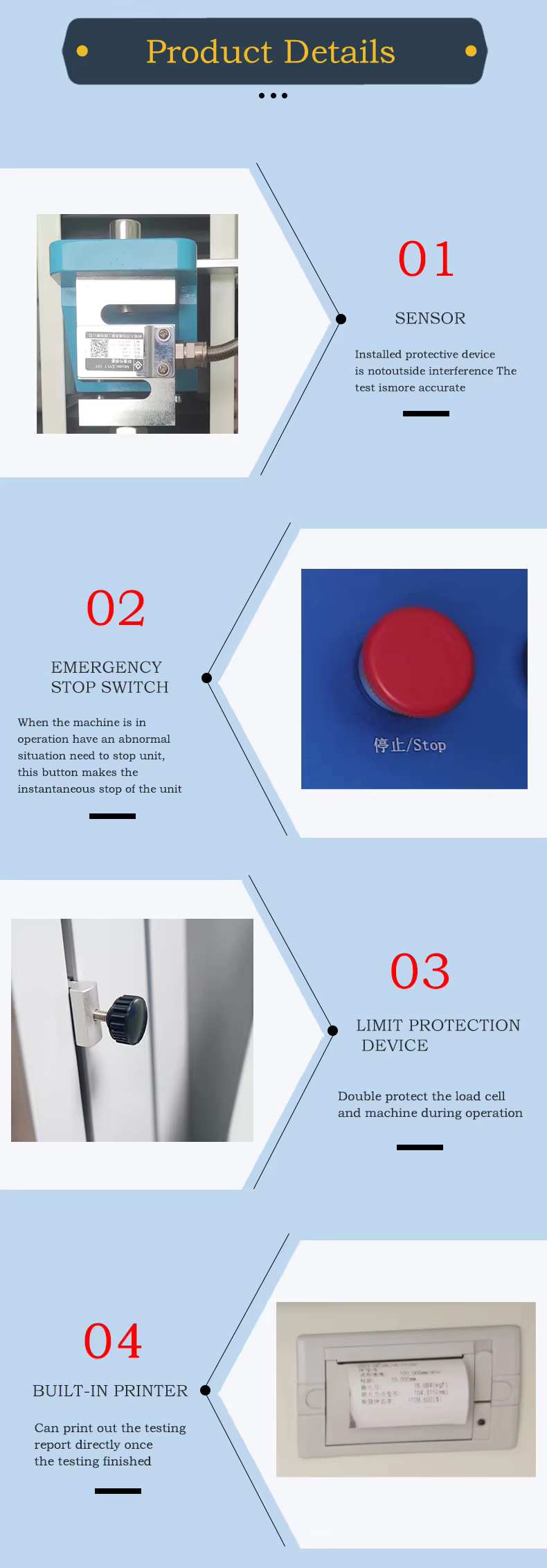 Touch Screen Single Column Tensile Tester Vertical Compression Bending Test Equipment for Packaging Bag Label