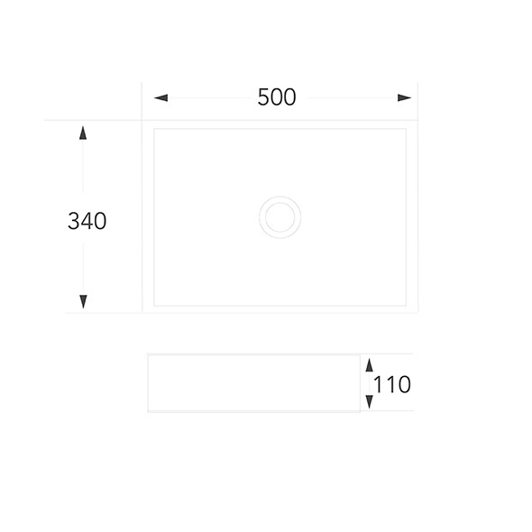 Durable Ceramic Bathroom Sinks Scratch Resistant Rectangle Ceramic Vessel Sink Without Overflow