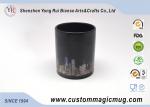 Customized Heat Reactive Coffee Mugs , Porcelain Black Magic Cup