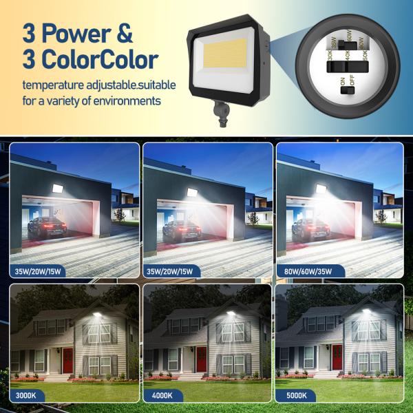 Outdoor LED Flood Light With Photocell High Lumen 140LM/W 100W 120W 150 Watt For Parking Lot Facade Lighting