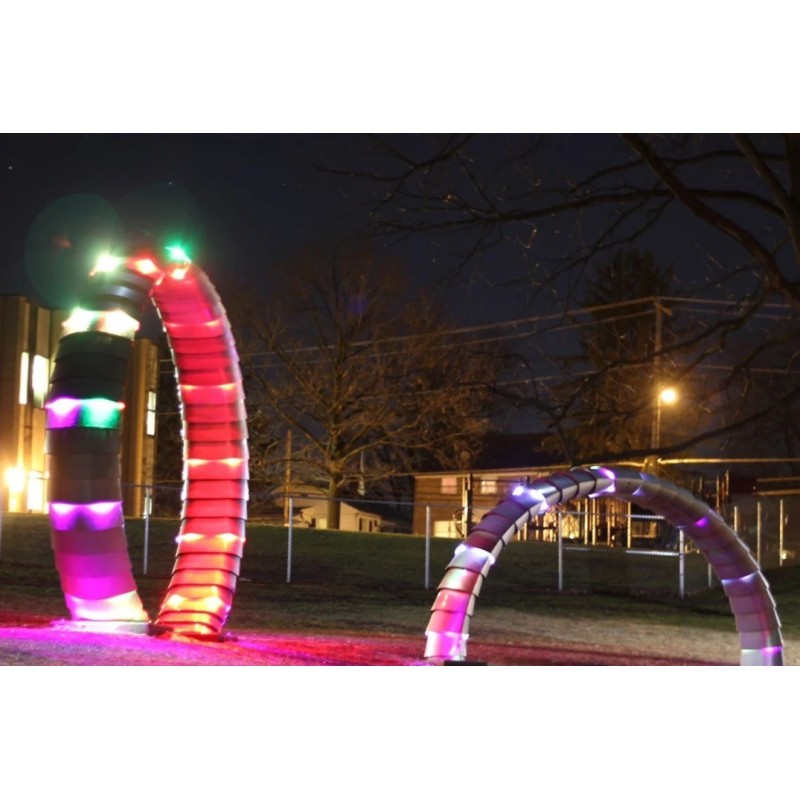 Custom Interactive LED Circle Sculpture Motion Sensor Installation for Public Parks